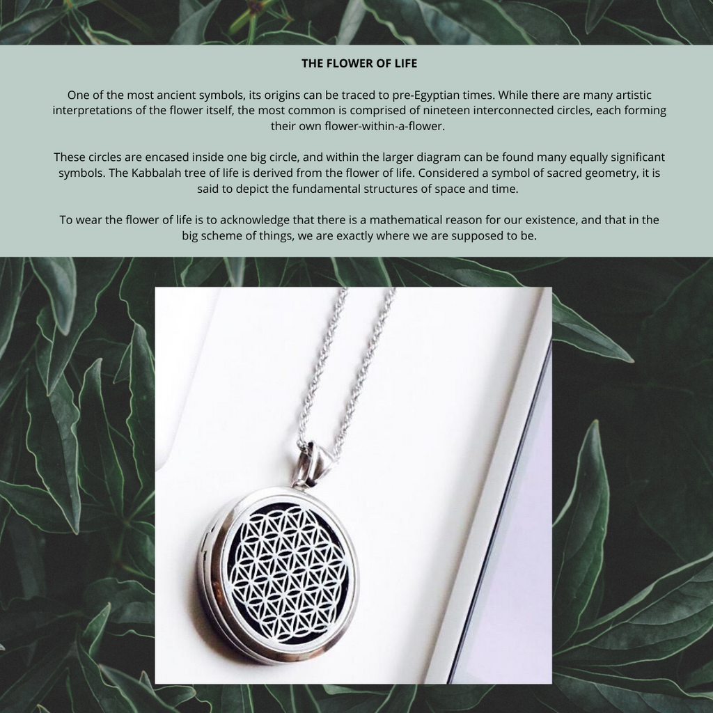 (009) Unisex for Men and Women - Larger Round Silver Flower of Life (35mm) Aromatherapy / Essential Oils Diffuser Locket Necklace