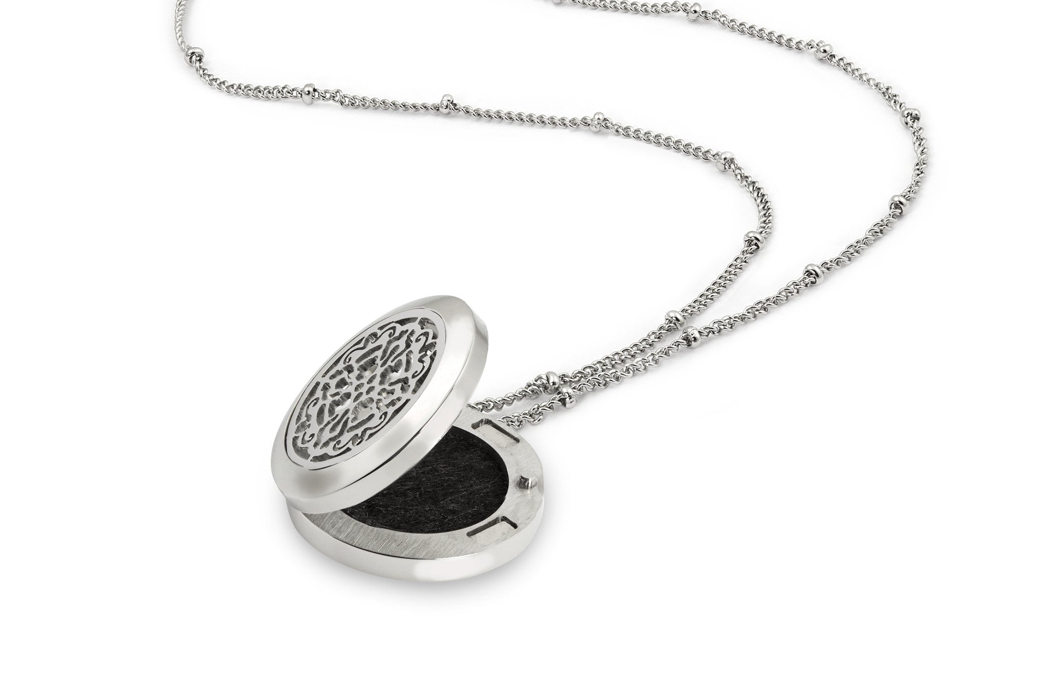 Silver Cross 25mm Aromatherapy Essential Oils Diffuser Locket Neck AromaLove London