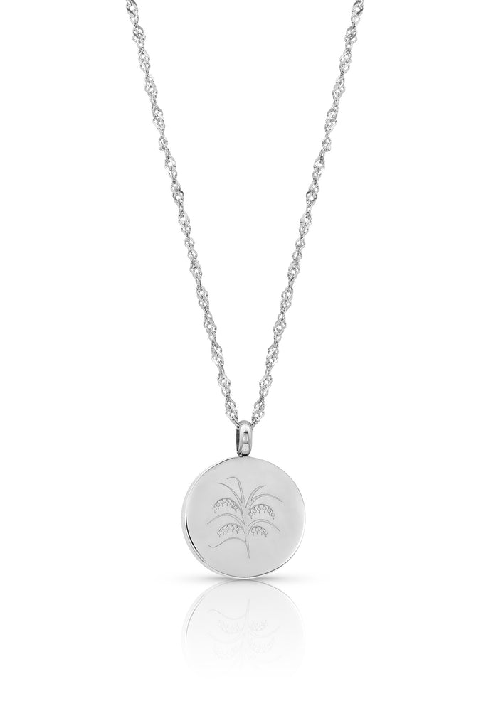 (122) Flowerburst (smaller) diffuser necklace - 20mm, 9 pads, shorter diamond cut necklace (Silver)