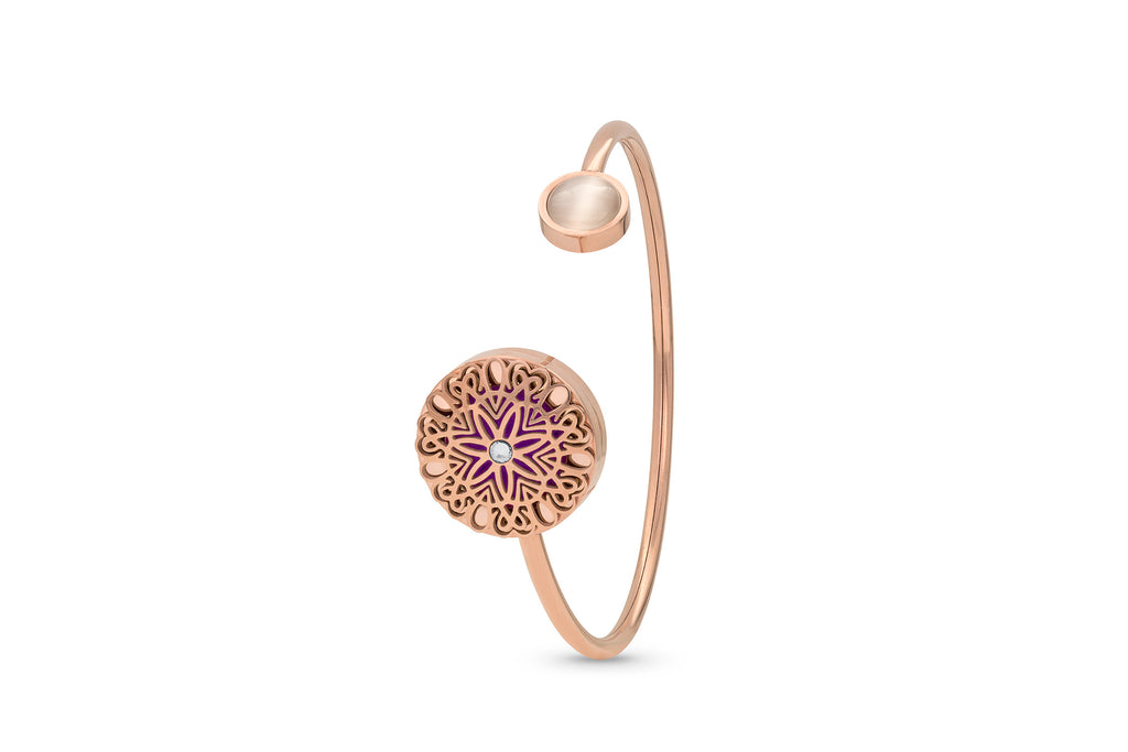 (191) Twisting Flowerburst Diffuser Bracelet - Rose Gold
