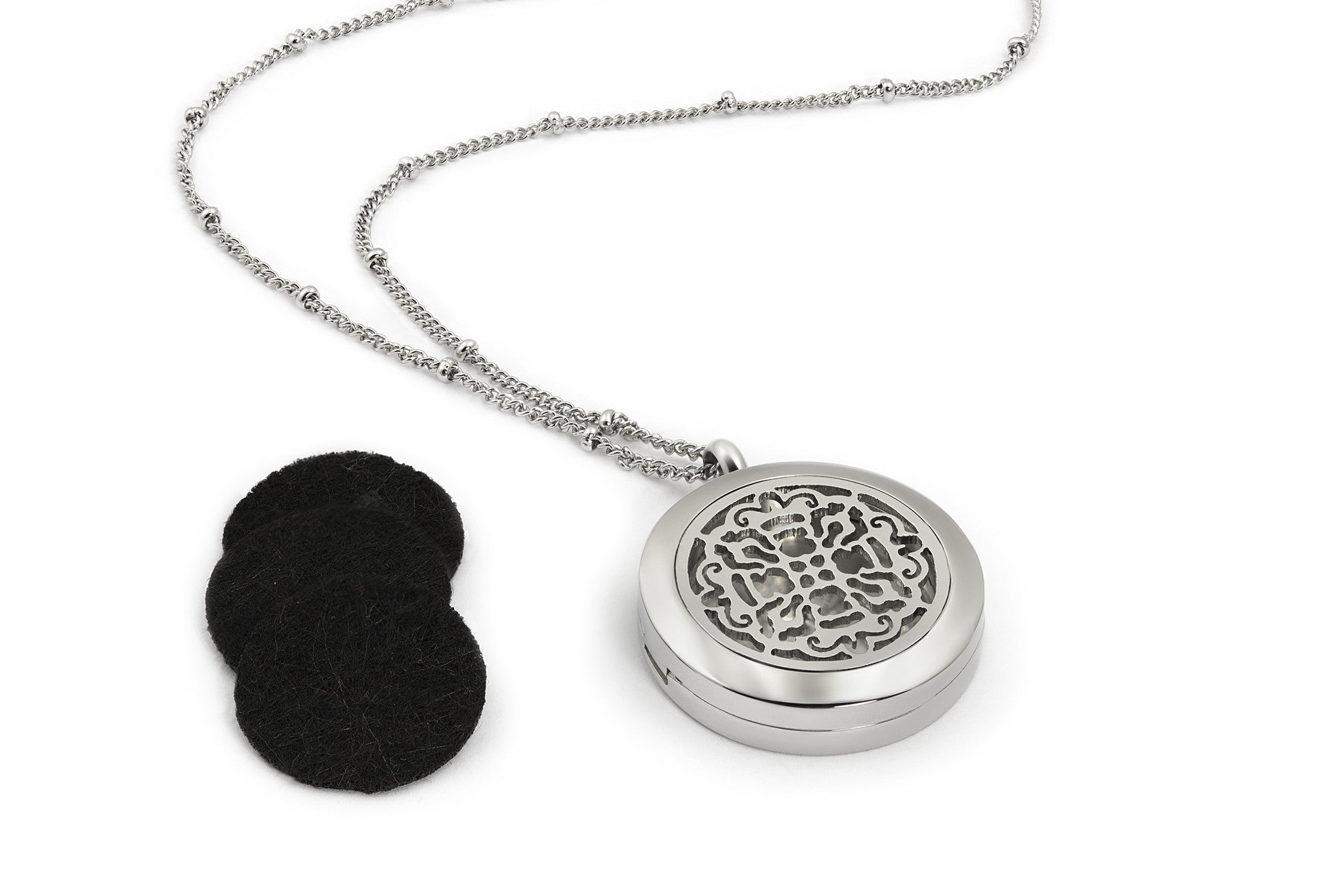 Silver Cross 25mm Aromatherapy Essential Oils Diffuser Locket